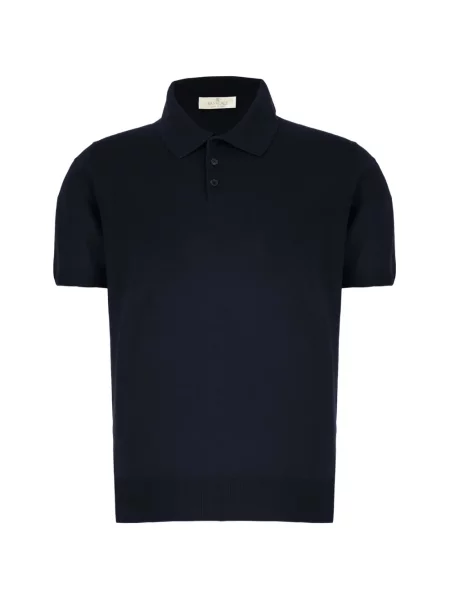 Tricou polo Panicale de mătase albastru