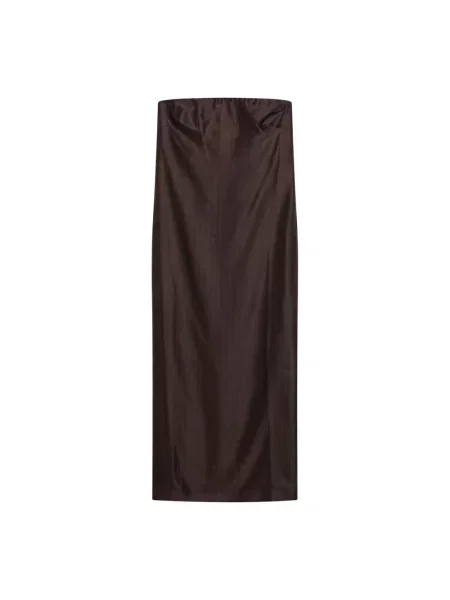 Sukienka midi Loulou Studio do kolan garniturowa brązowa