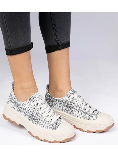 Sneakerși Gemre chunky alb