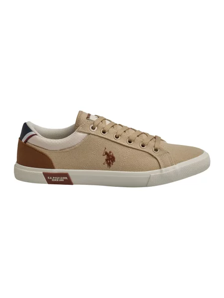 Sneakersy U.s Polo Assn. skórzane casual beżowe
