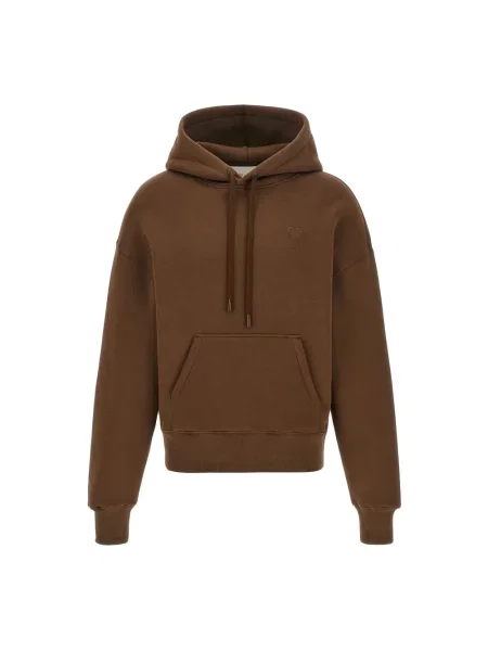 Bluza z kapturem Ami Paris brązowa