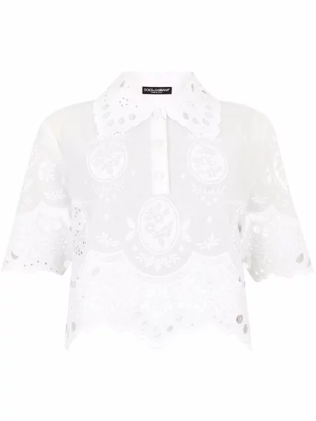 Cropp bluză Dolce & Gabbana cu broderie alb