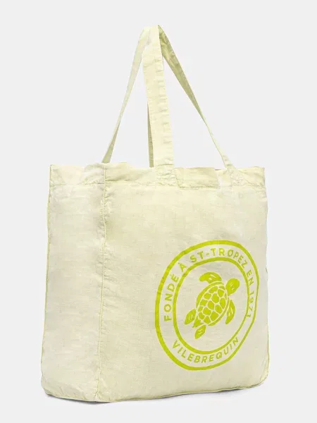 Лляна пляжна сумка Vilebrequin BABEL зелений