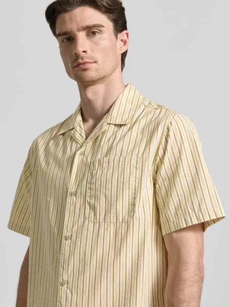 Koszula casual z krótkim rękawem krój regular fit model Nico' Wood Wood żółta