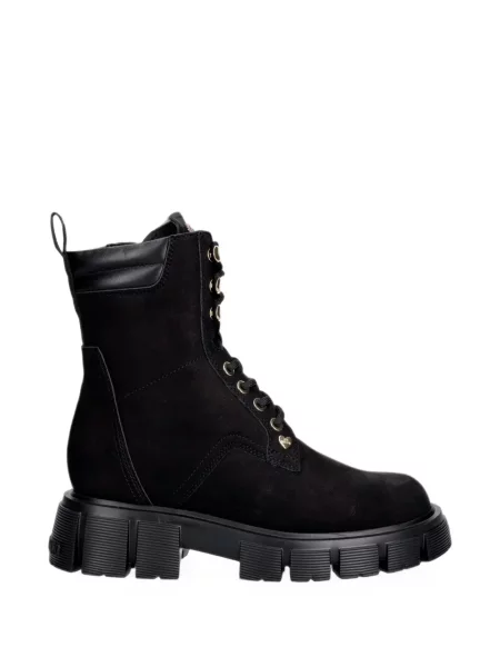 Botine Love Moschino cu șireturi din dantelă chunky negru