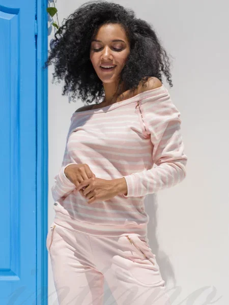 Женский полосатый свитшот