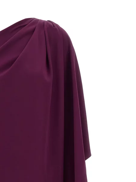 Rochie maxi Gianluca Capannolo de mătase asimetrică violet