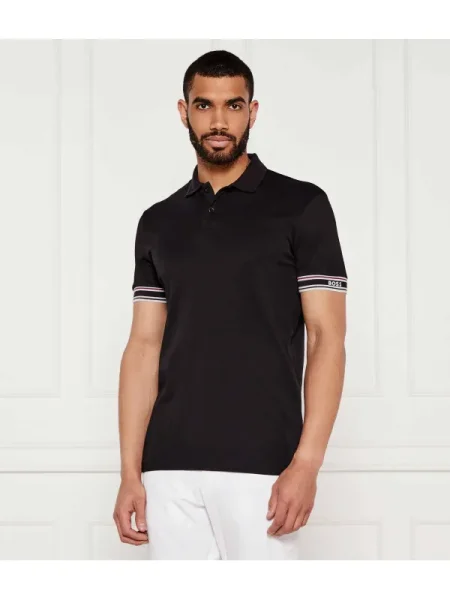 BOSS GREEN Polo Zone negru