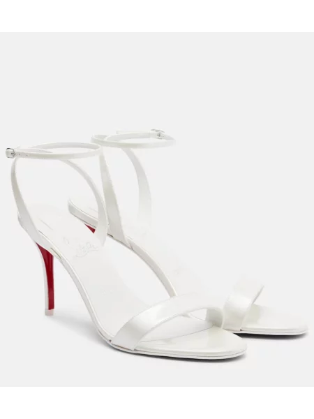 Sandale Christian Louboutin din piele de lac alb