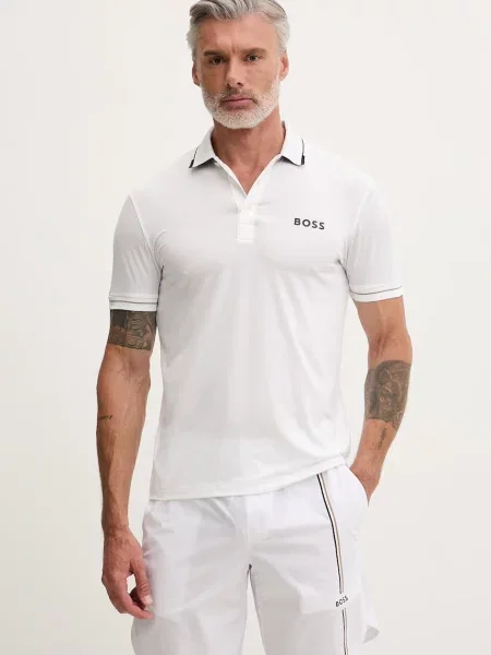 Tricou polo Boss Green bej