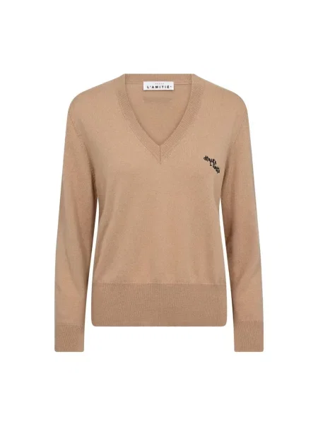 Dzianinowy sweter Haute L'amitié brązowy