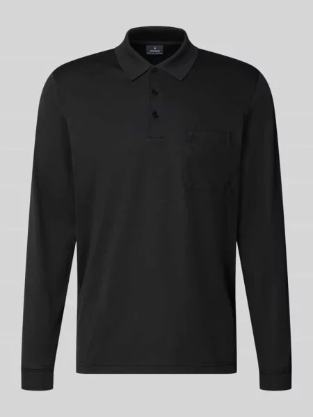 Koszulka polo o kroju regular fit z mieszanki bawełny Ragman czarna