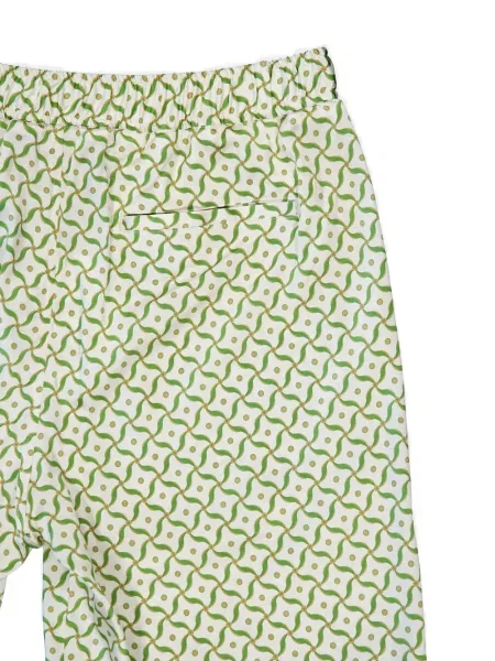 Pantaloni scurți Frescobol Carioca de mătase cu imagine verde