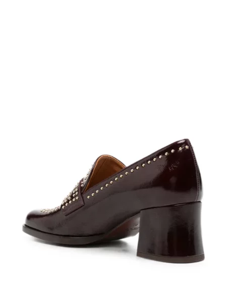 Pantofi loafer Chie Mihara din piele cu tepi violet