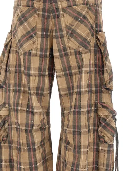 Pantaloni The Attico în carouri maro