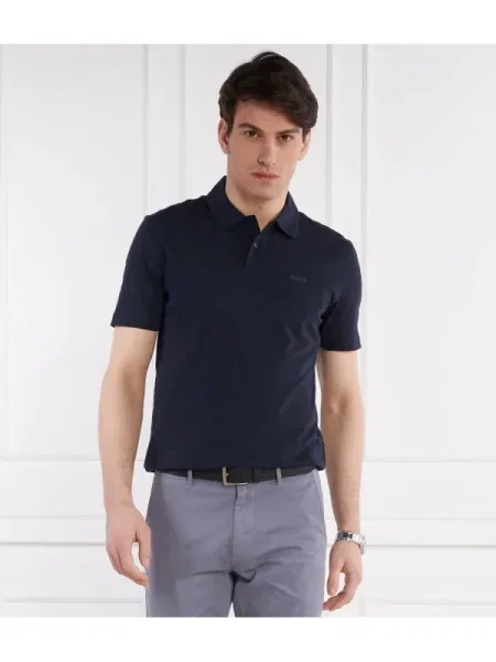 BOSS ORANGE Polo slub portocaliu