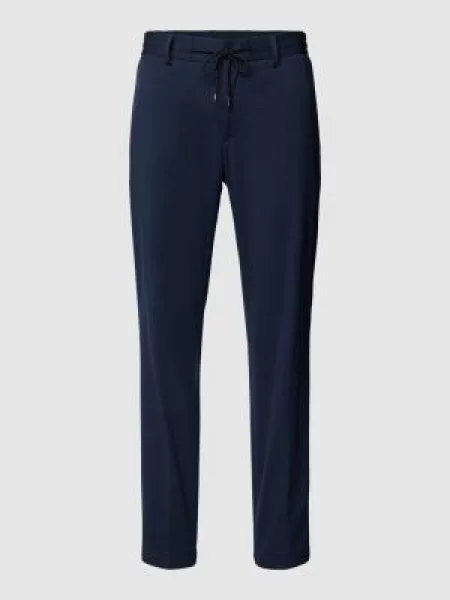 Spodnie garniturowe w kroju slim fit ze sznurkiem w talii model GENIUS' Boss czarne