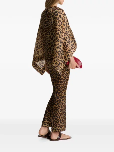 Top Alberta Ferretti cu imagine cu model leopard maro
