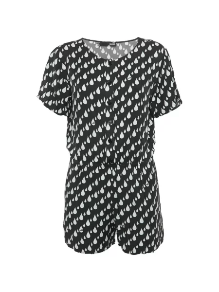 Scurt salopetă Love Moschino cu imagine negru