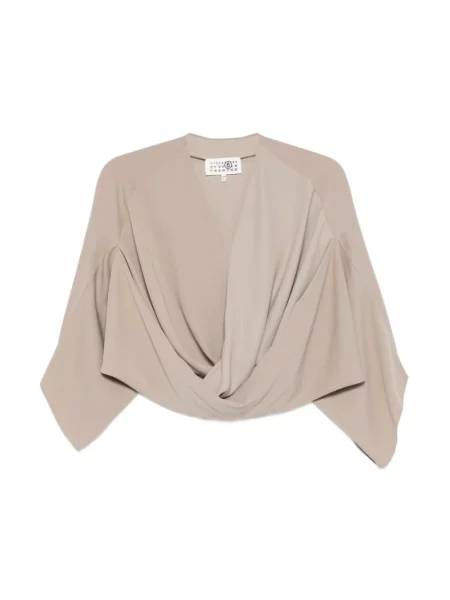 Bluzka Mm6 Maison Margiela drapowana beżowa