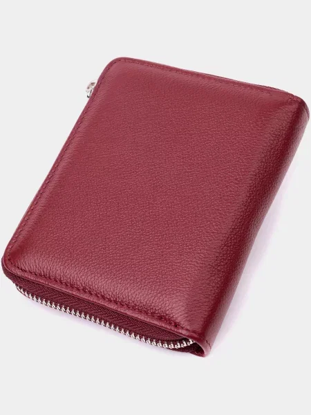 Кожаный кошелек St Leather Accessories бордовый