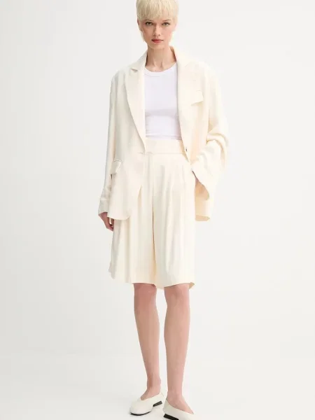 Day Birger et Mikkelsen szorty Lcann gładkie high waist beżowy