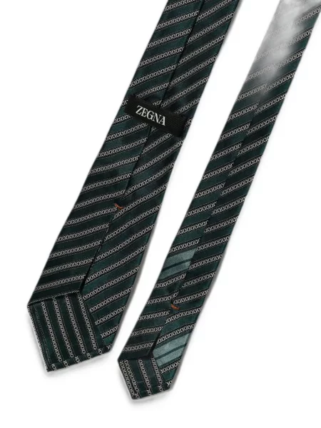 Cravată Zegna de mătase cu dungi verde