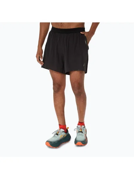 Pantaloni scurți de alergare pentru bărbați ASICS Fujitrail Elite performance black negru