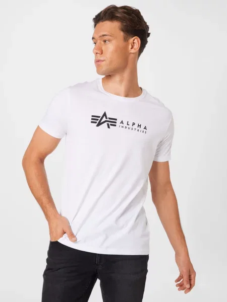 ALPHA INDUSTRIES Tricou / negru / roșu alb