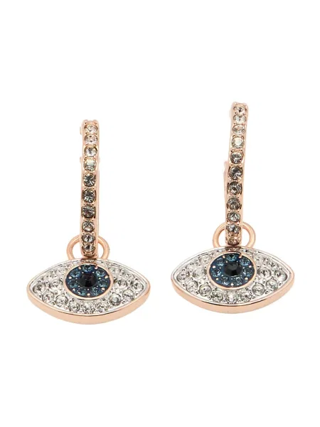 Swarovski Uhani cijansko modra transparentna zlata