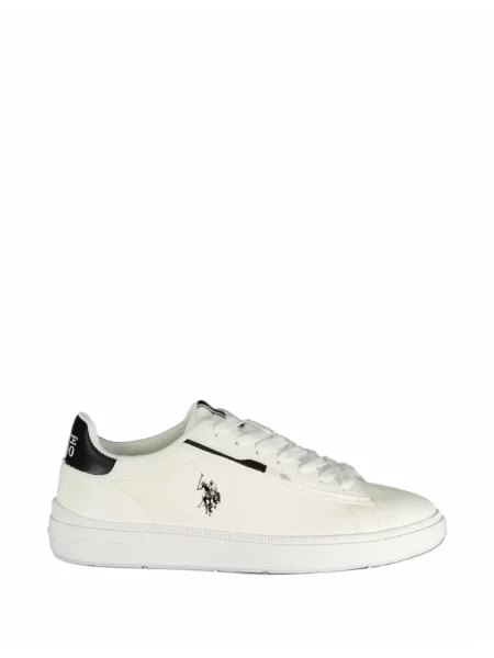 Sneakerși U.s. Polo Assn. cu șireturi din dantelă cu autograf alb