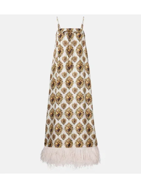 Jedwabna sukienka maxi Dolce&gabbana z nadrukiem garniturowa