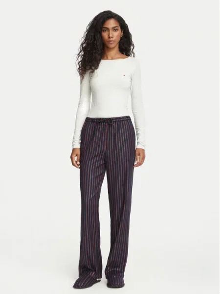 TOMMY HILFIGER Pyžamo námořnická modř / světle / rezavě červená šedá