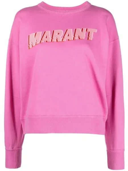 Mikina Isabel Marant Etoile s potiskem růžová