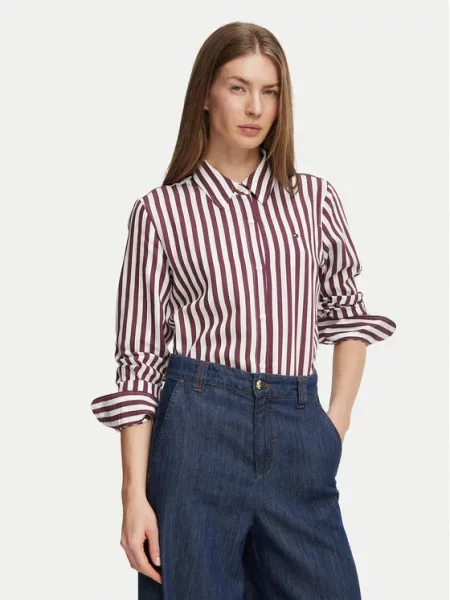 Tommy Hilfiger Cămașă Fliud Vișiniu