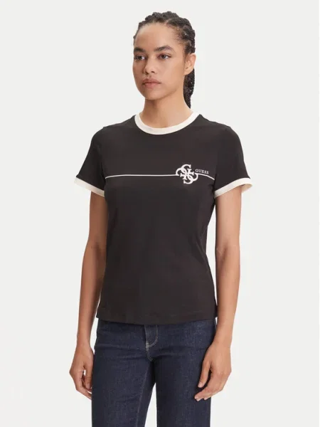 Guess Póló Regular Fit fekete