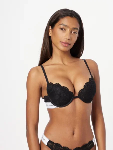 GUESS Sutien BELLE negru alb