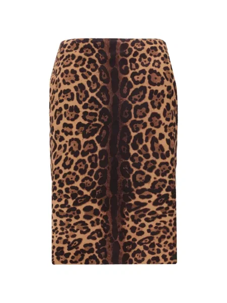 Fustă tip creion La Rose cu imagine cu model leopard până la genunchi roz