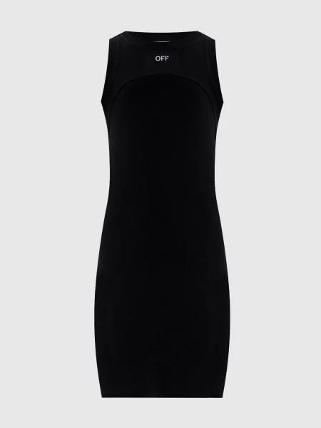 Сукня міні з вишивкою OFF Off-white чорна