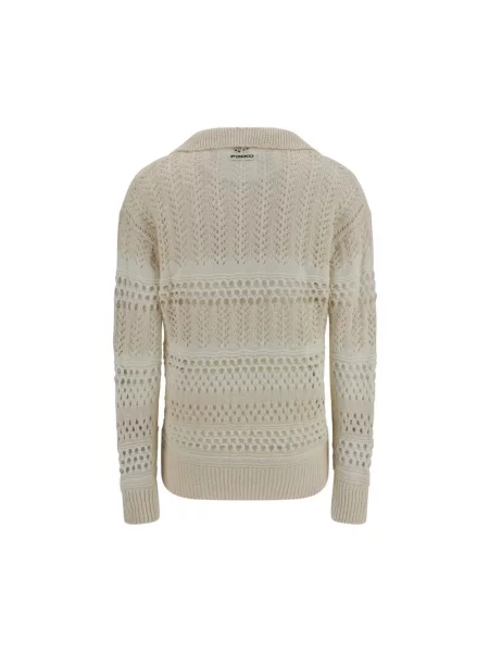 Sweter Pinko żakardowy biały