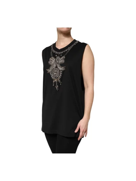 Top Dolce And Gabbana z kamieniami czarny