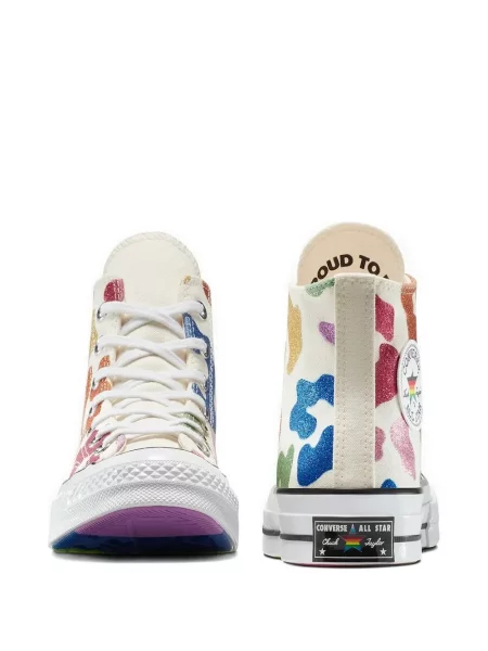 Sneakerși Converse Chuck 70 cu broderie cu platformă alergare alb