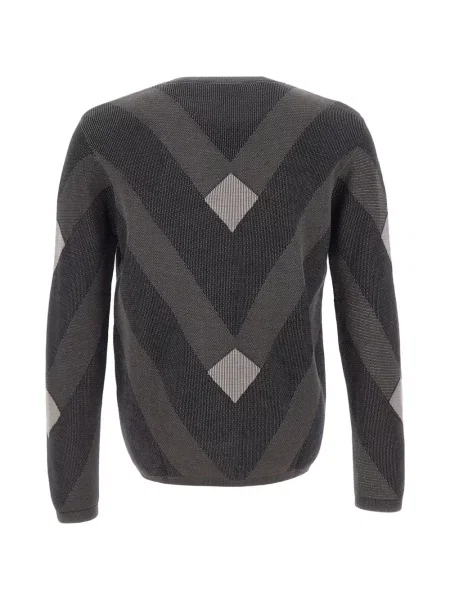 Μακρύς πουλόβερ Emporio Armani argyle γκρι