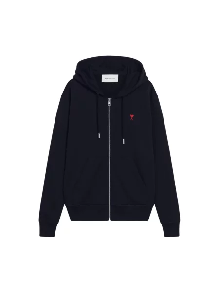 Bluza z kapturem Ami Paris w serca z kapturem niebieska