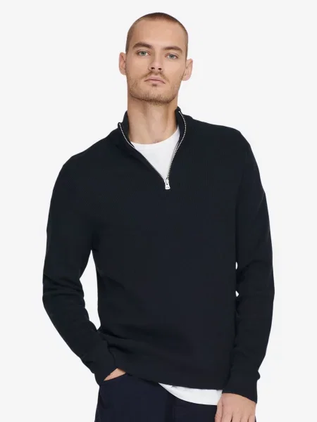 Only & Sons Sveter Tmavomodrá Regular Fit modrá