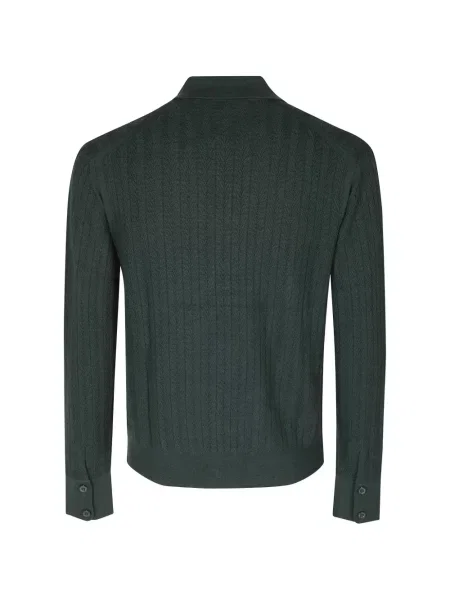 Lung cardigan Paolo Pecora de lână verde
