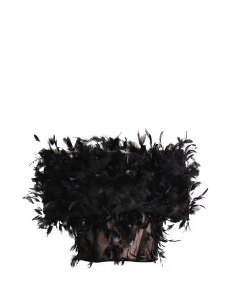 Top Gemy Maalouf cu pene negru