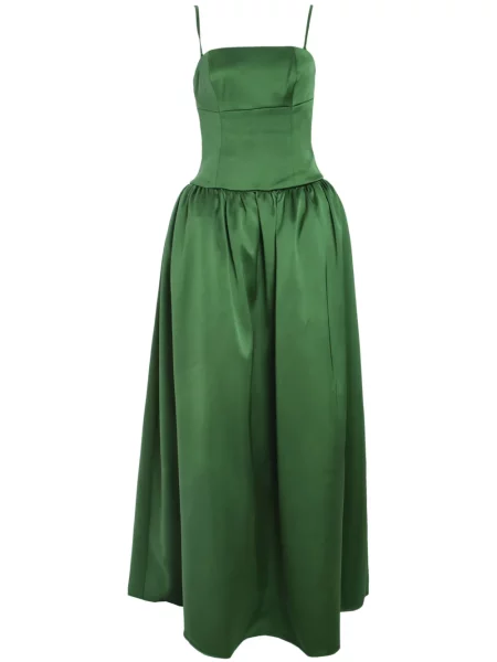 Rochie Self-portrait din satin de costum verde