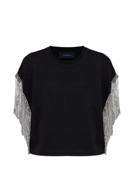 Tricou Sportmax cu franjuri negru