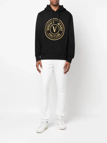Hoodie Versace Jeans Couture με κέντημα μαύρο